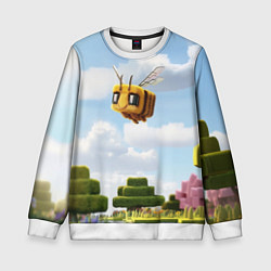 Свитшот детский Пчёлка - Minecraft, цвет: 3D-белый