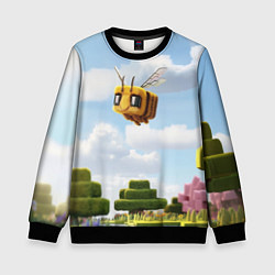 Свитшот детский Пчёлка - Minecraft, цвет: 3D-черный