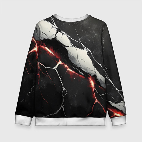 Детский свитшот Герб России на объемной черной текстуре / 3D-Белый – фото 2