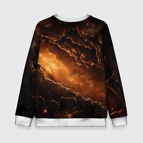 Детский свитшот Герб России на кофейном фоне / 3D-Белый – фото 2