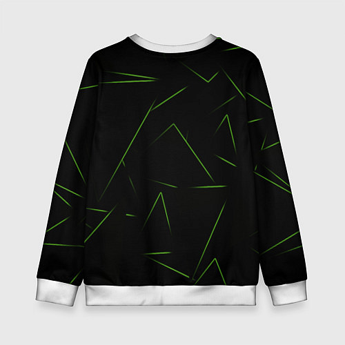 Детский свитшот Color green line / 3D-Белый – фото 2