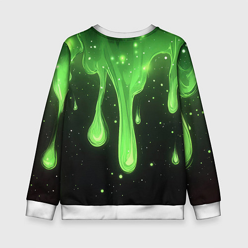 Детский свитшот Герб России - неоновый фон / 3D-Белый – фото 2