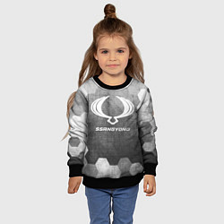 Свитшот детский SsangYong - grey gradient, цвет: 3D-черный — фото 2