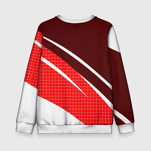 Детский свитшот Красно-белый абстрактный с полосами / 3D-Белый – фото 2