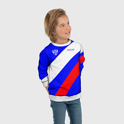 Свитшот детский Россия с гербом и цветами флага, цвет: 3D-белый — фото 2