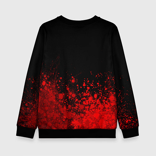 Детский свитшот BYD - red gradient посередине / 3D-Черный – фото 2