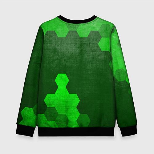 Детский свитшот Honda - green gradient вертикально / 3D-Черный – фото 2