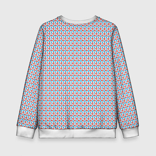 Детский свитшот Красно-синие фигуры на белом фоне / 3D-Белый – фото 2