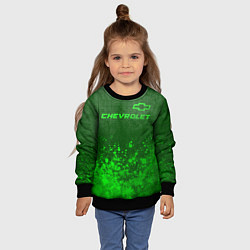 Свитшот детский Chevrolet - green gradient посередине, цвет: 3D-черный — фото 2