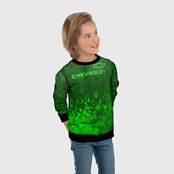 Свитшот детский Chevrolet - green gradient посередине, цвет: 3D-черный — фото 2