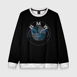 Свитшот детский BMW спидометр и логотип, цвет: 3D-белый