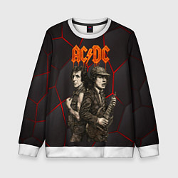 Свитшот детский ACDC спинами друг другу, цвет: 3D-белый