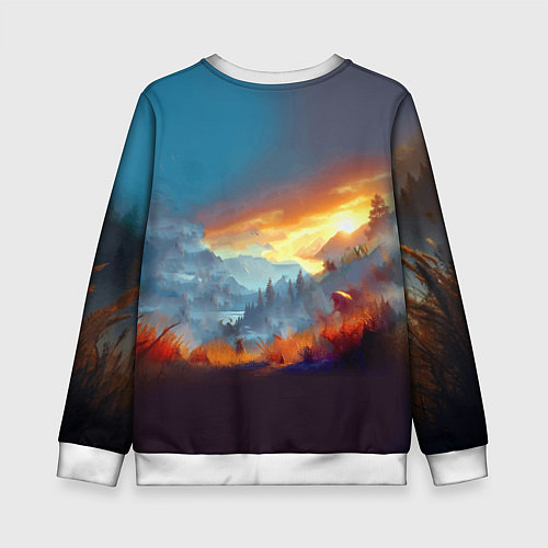 Детский свитшот Битва Цири с монстром - Ведьмак 4 / 3D-Белый – фото 2