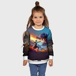Свитшот детский Битва Цири с монстром - Ведьмак 4, цвет: 3D-белый — фото 2