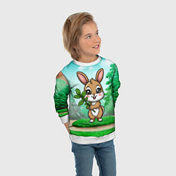 Свитшот детский Зайчик с мятой, цвет: 3D-белый — фото 2