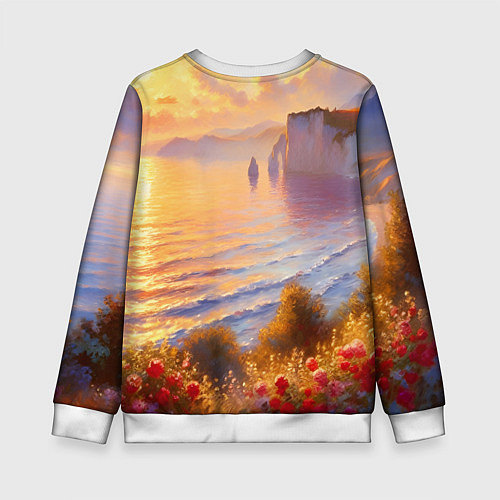 Детский свитшот Рассветный залив / 3D-Белый – фото 2