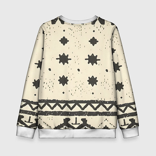 Детский свитшот Африканские примитивные узоры / 3D-Белый – фото 2