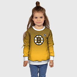 Свитшот детский Бостон Брюинз - паттерн треугольников, цвет: 3D-белый — фото 2