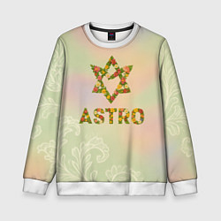Свитшот детский Логотип Astro цветочный, цвет: 3D-белый
