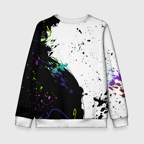 Детский свитшот Неоновые брызги - жуткие улыбки / 3D-Белый – фото 2