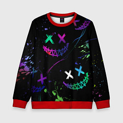 Детский свитшот Неновые краски - лица крипи смайл