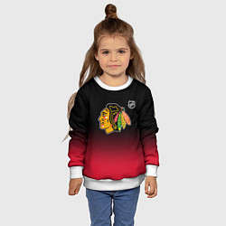 Свитшот детский Чикаго Блэкхокс - градиент, цвет: 3D-белый — фото 2