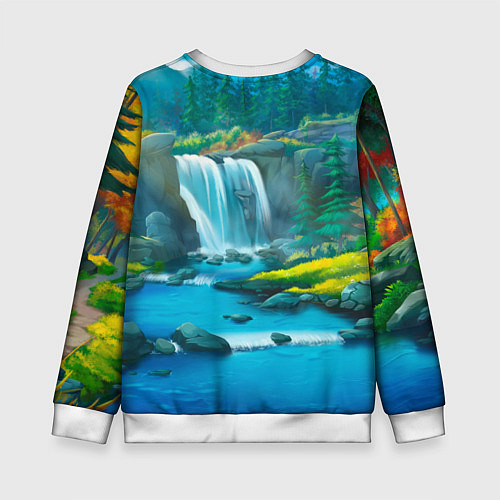 Детский свитшот Билли Айлиш на фоне природы / 3D-Белый – фото 2