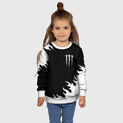 Свитшот детский Monster energy белый огонь, цвет: 3D-белый — фото 2