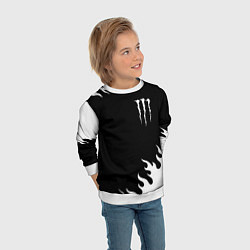 Свитшот детский Monster energy белый огонь, цвет: 3D-белый — фото 2