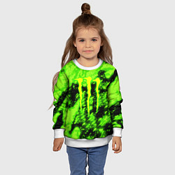 Свитшот детский Monster energy кислотное лого, цвет: 3D-белый — фото 2