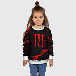 Свитшот детский Monster energy storm red, цвет: 3D-белый — фото 2