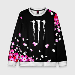 Свитшот детский Monster energy sakura, цвет: 3D-белый