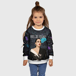 Свитшот детский Билли Айлиш в деловом костюме, цвет: 3D-белый — фото 2
