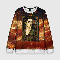 Свитшот детский Билли Айлиш в золотой рамке, цвет: 3D-белый