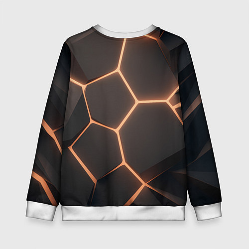 Детский свитшот Серая текстура из сот / 3D-Белый – фото 2