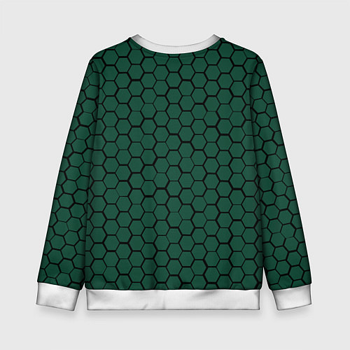 Детский свитшот Миннесота Уайлд - зеленые соты / 3D-Белый – фото 2