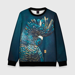Свитшот детский Попугай акварельный - big picture, цвет: 3D-черный