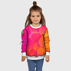 Свитшот детский Розово-оранжевые плиты, цвет: 3D-белый — фото 2