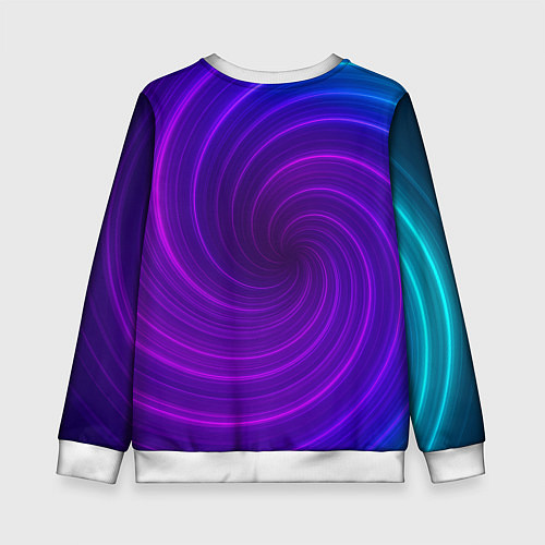 Детский свитшот Фиолетовая спираль / 3D-Белый – фото 2