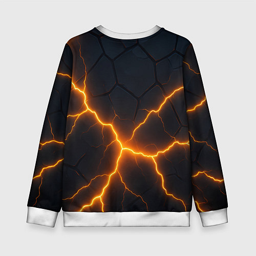 Детский свитшот Молнии и черные плиты / 3D-Белый – фото 2