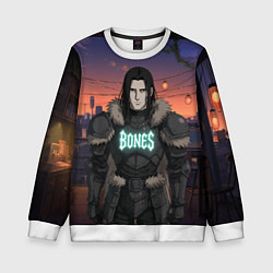 Свитшот детский Bones в аниме, цвет: 3D-белый