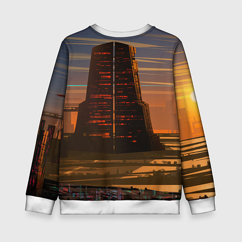 Детский свитшот Bones в халате с журавлями / 3D-Белый – фото 2