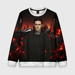 Свитшот детский Bones в пиджаке с шыпами, цвет: 3D-белый