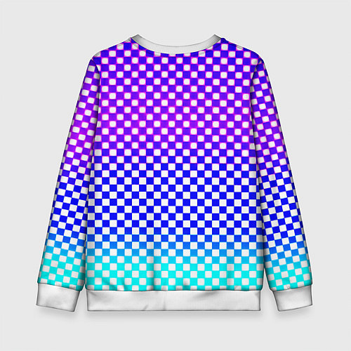 Детский свитшот Monster шахматная клетка градиент / 3D-Белый – фото 2