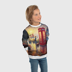 Свитшот детский Женщина у телефонной будки на набережной, цвет: 3D-белый — фото 2