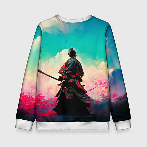 Детский свитшот Самурай и сакура / 3D-Белый – фото 2
