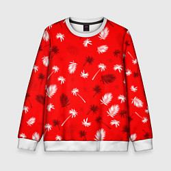 Свитшот детский Текстура красной гавайской рубашки, цвет: 3D-белый