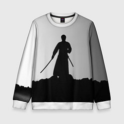 Свитшот детский Самурай в поле, цвет: 3D-белый