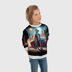 Свитшот детский Бендер с пистолетом - Нью-Йоркская мафия, цвет: 3D-белый — фото 2