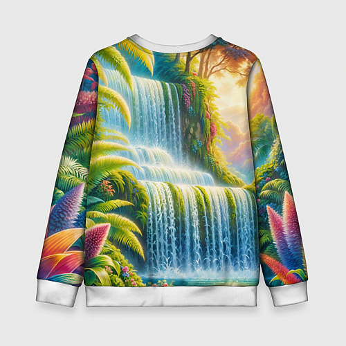 Детский свитшот Каскадный водопад / 3D-Белый – фото 2